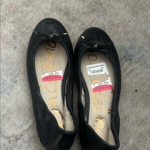 NEW Sam Edelman Felicia Flats Black Leather Sz 8